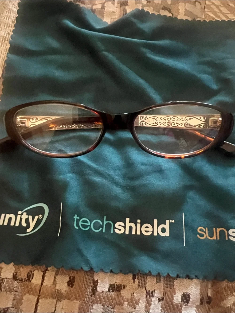 Brighton Women's Tortoiseshell Oval Glasses with Amber Highlights